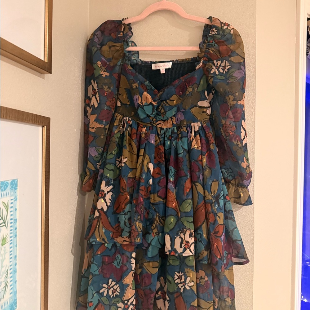 Elegant Floral Long Sleeve Dress